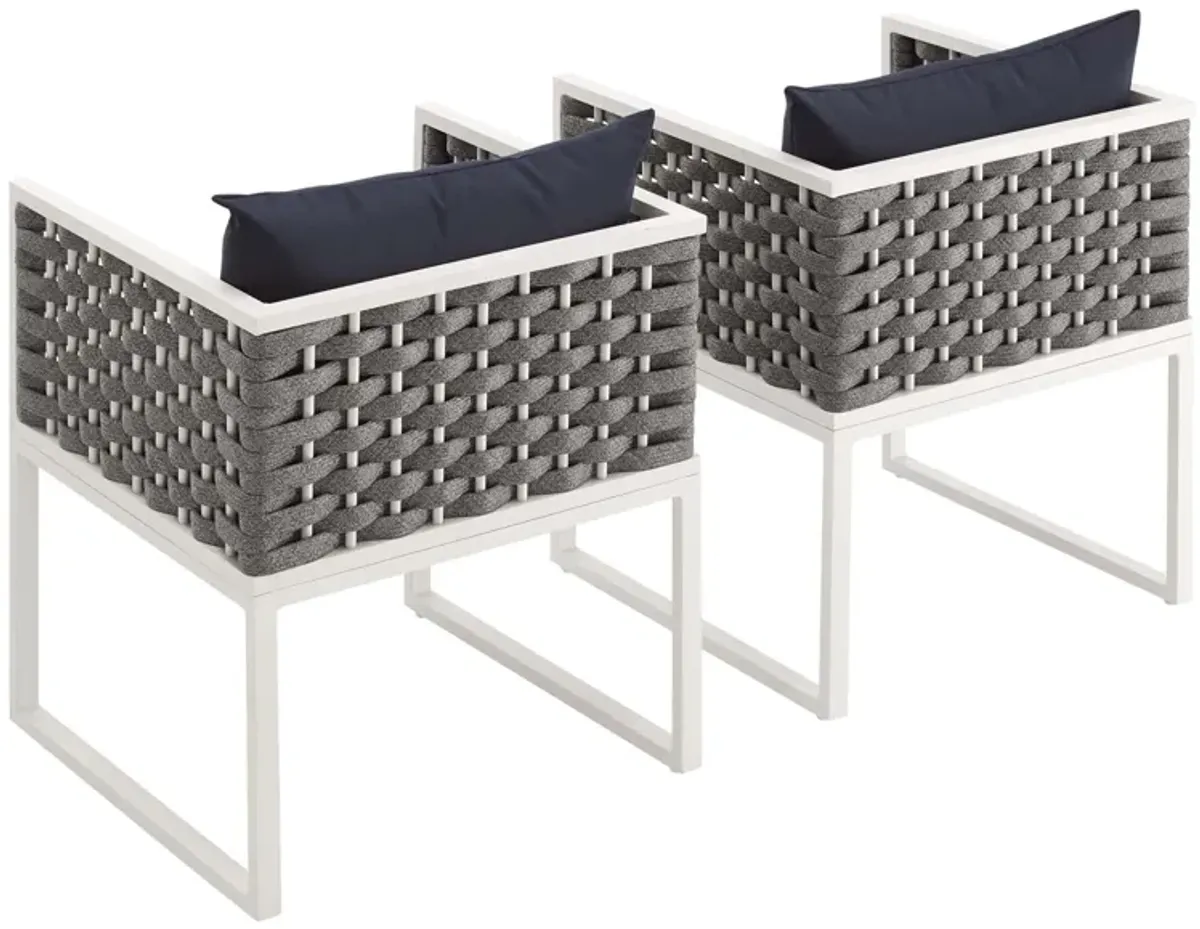 Stance Dining Armchair Outdoor Patio Aluminum Set of 2