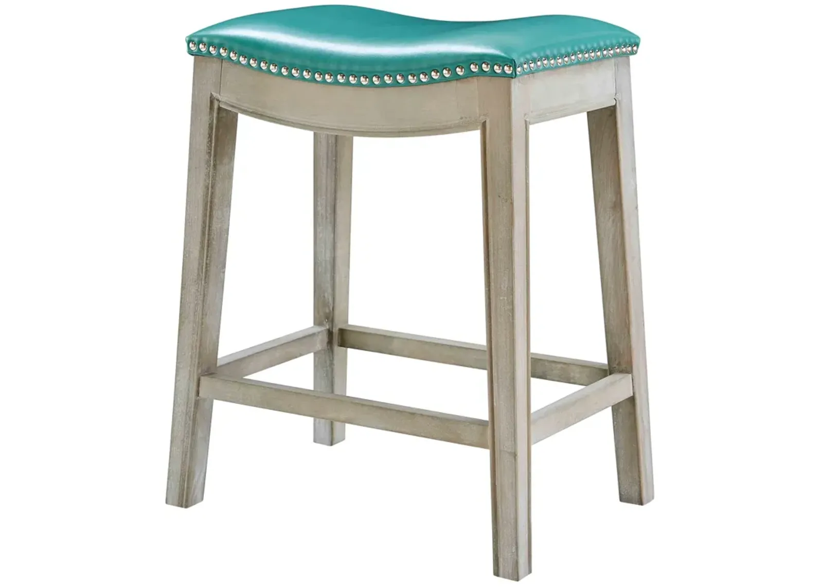 elmo bonded leather counter stool mystique gray frame, turquoise