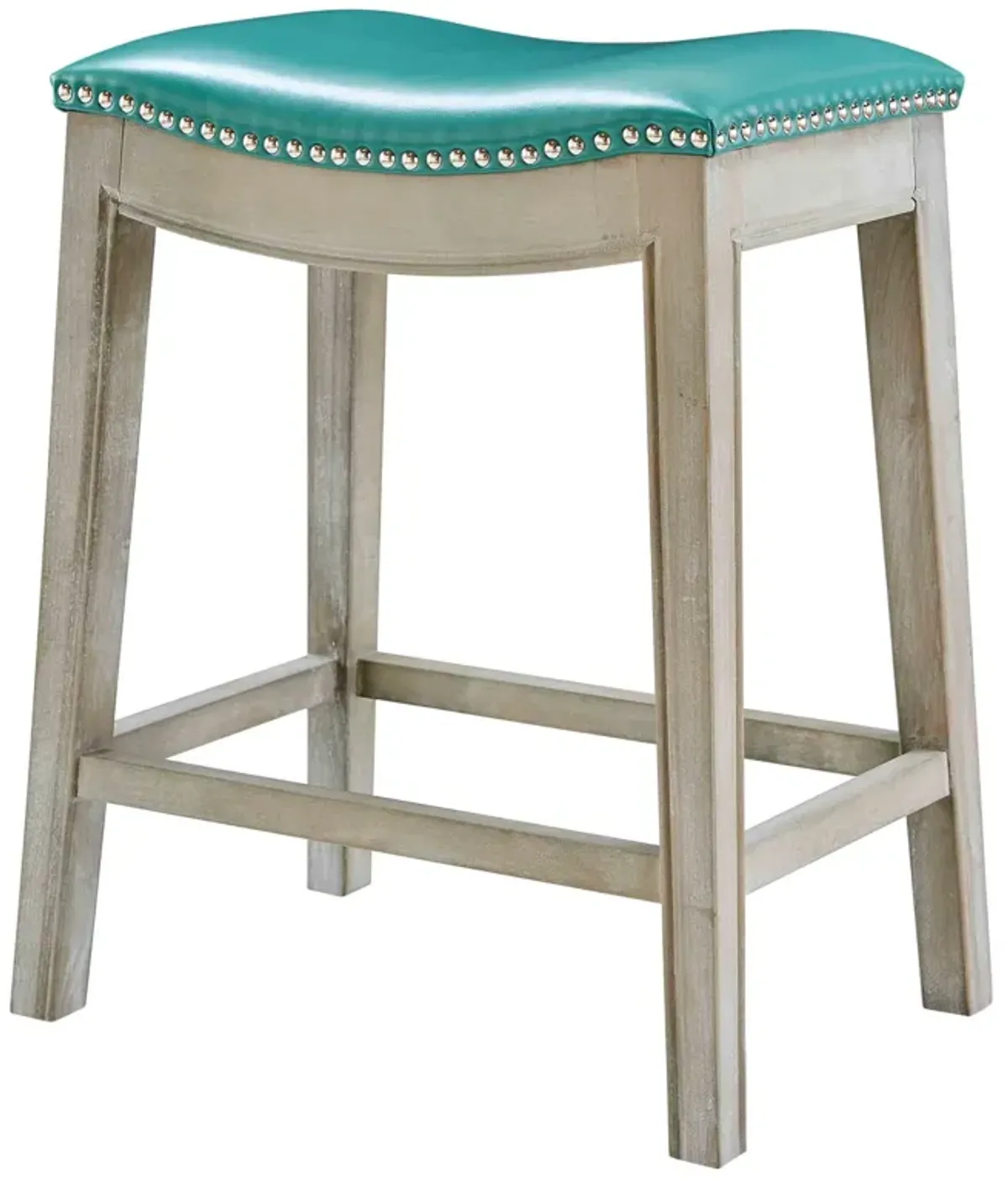 elmo bonded leather counter stool mystique gray frame, turquoise