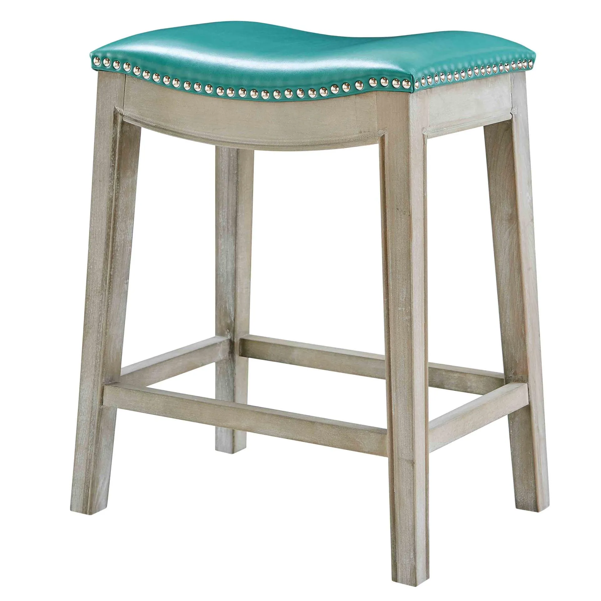 elmo bonded leather counter stool mystique gray frame, turquoise