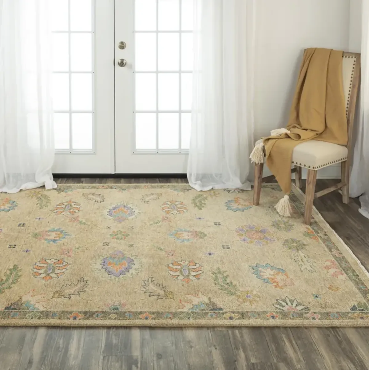 Envision Beige  Hand Spun Wool 2' x 3'  Rectangle Rug