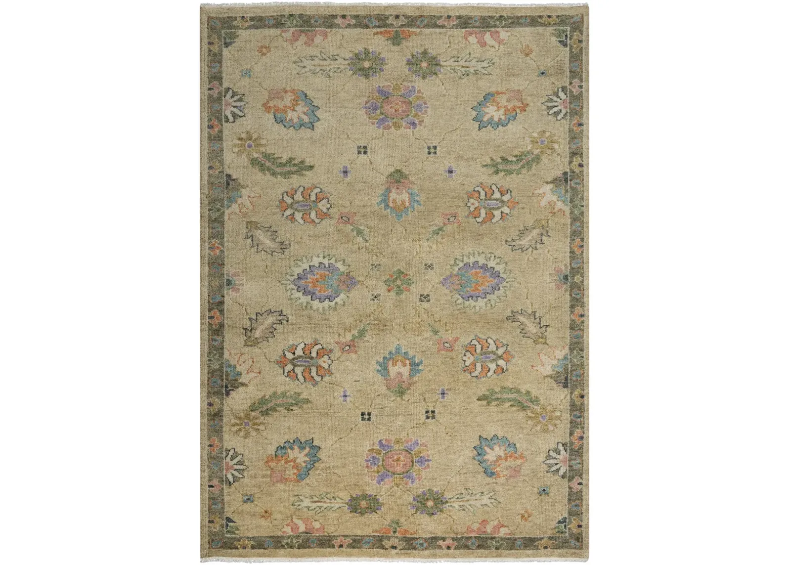 Envision Beige  Hand Spun Wool 2' x 3'  Rectangle Rug