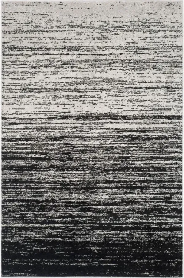 Adirondack Contemporary Silver / Black 9' X 12' Powerloomed Rug