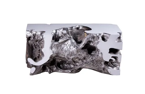 freeform bench, white, silver leaf, sm