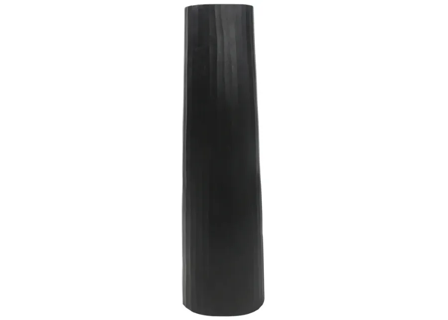 Aluminum 36" Textured Vase, Matte Black