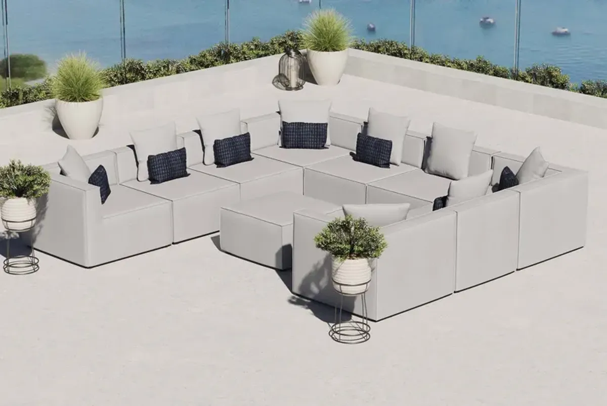 Saybrook Outdoor Patio Upholstered 10-Piece Sectional Sofa