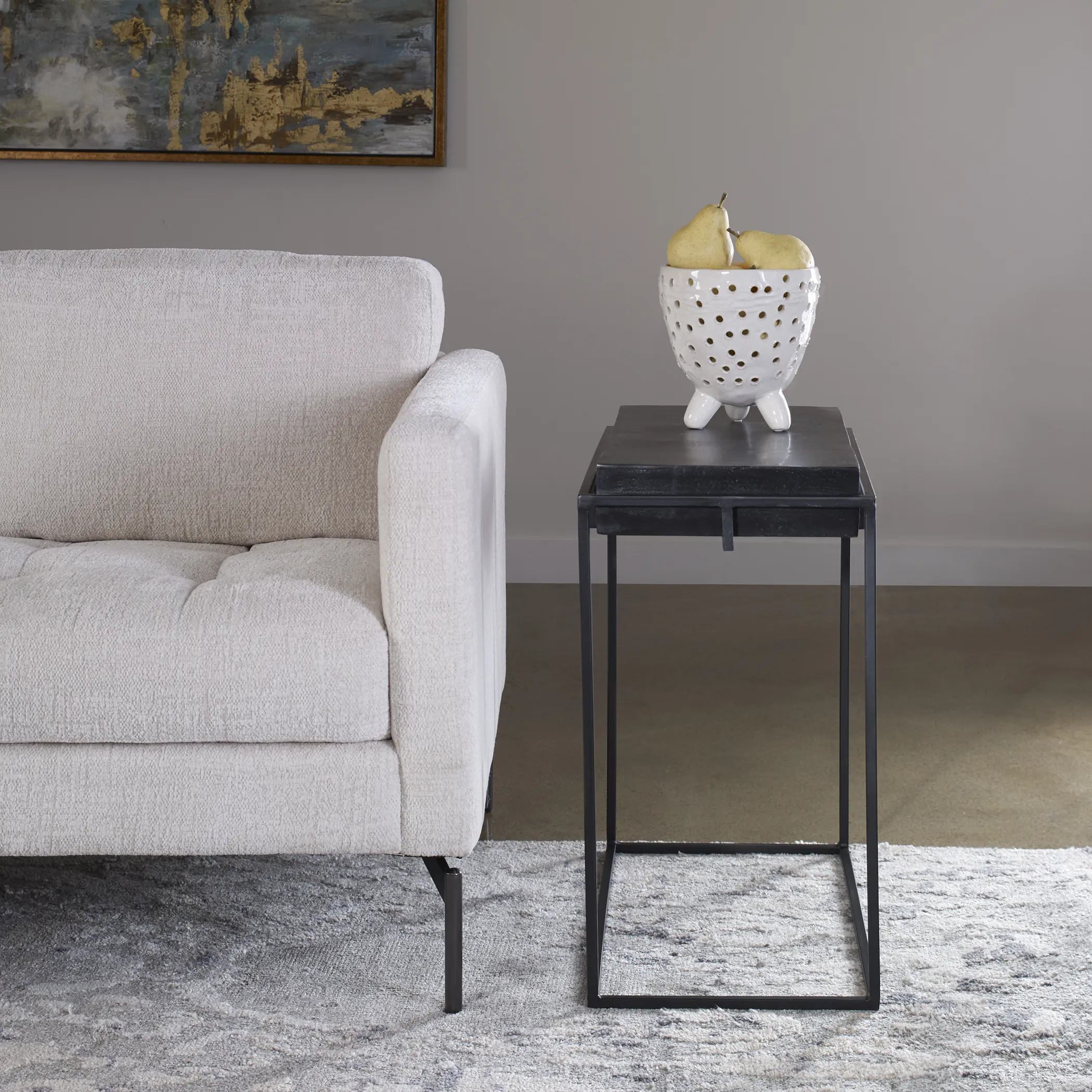 Telone Modern Black Side Table