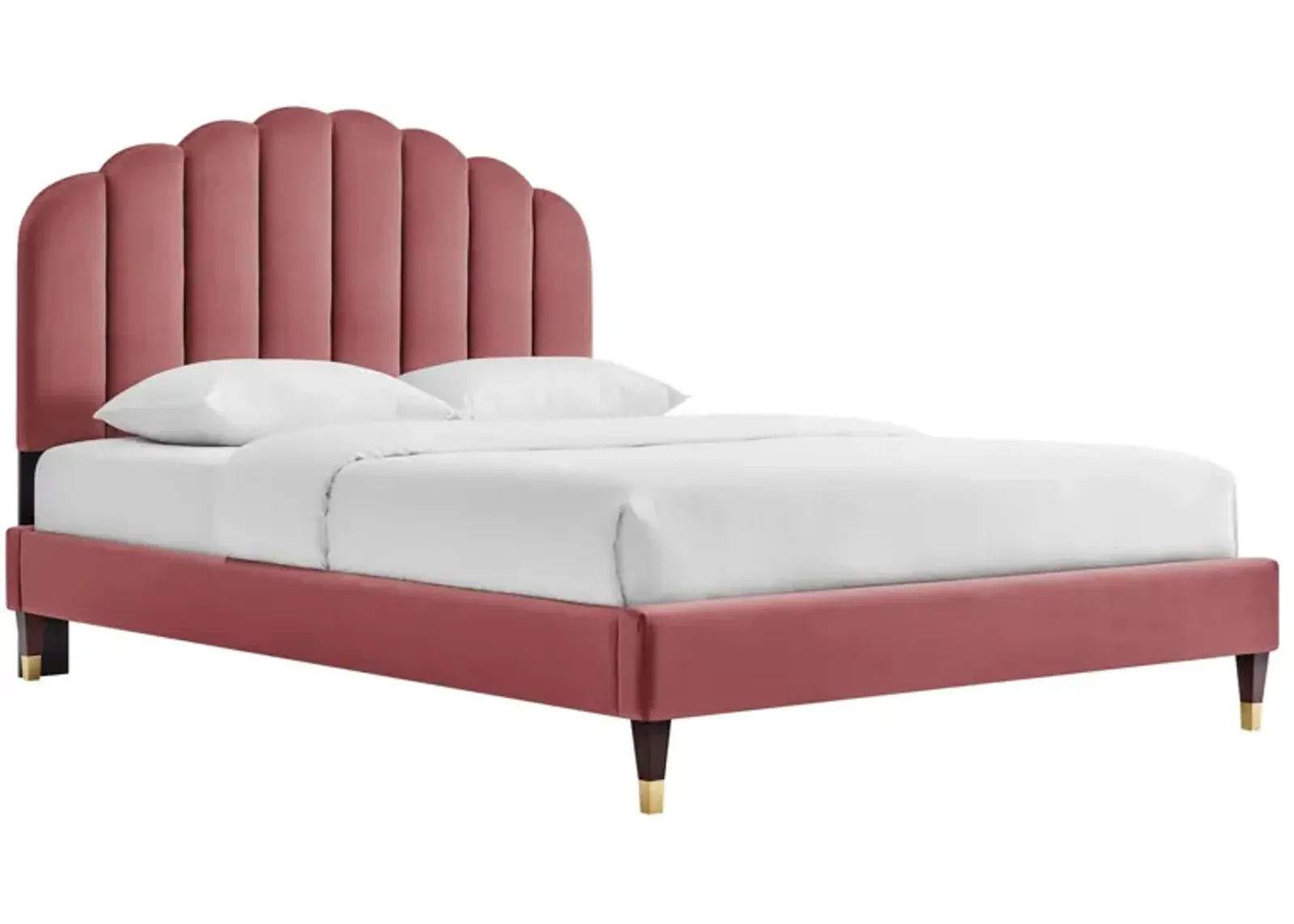 Daisy Performance Velvet Queen Platform Bed