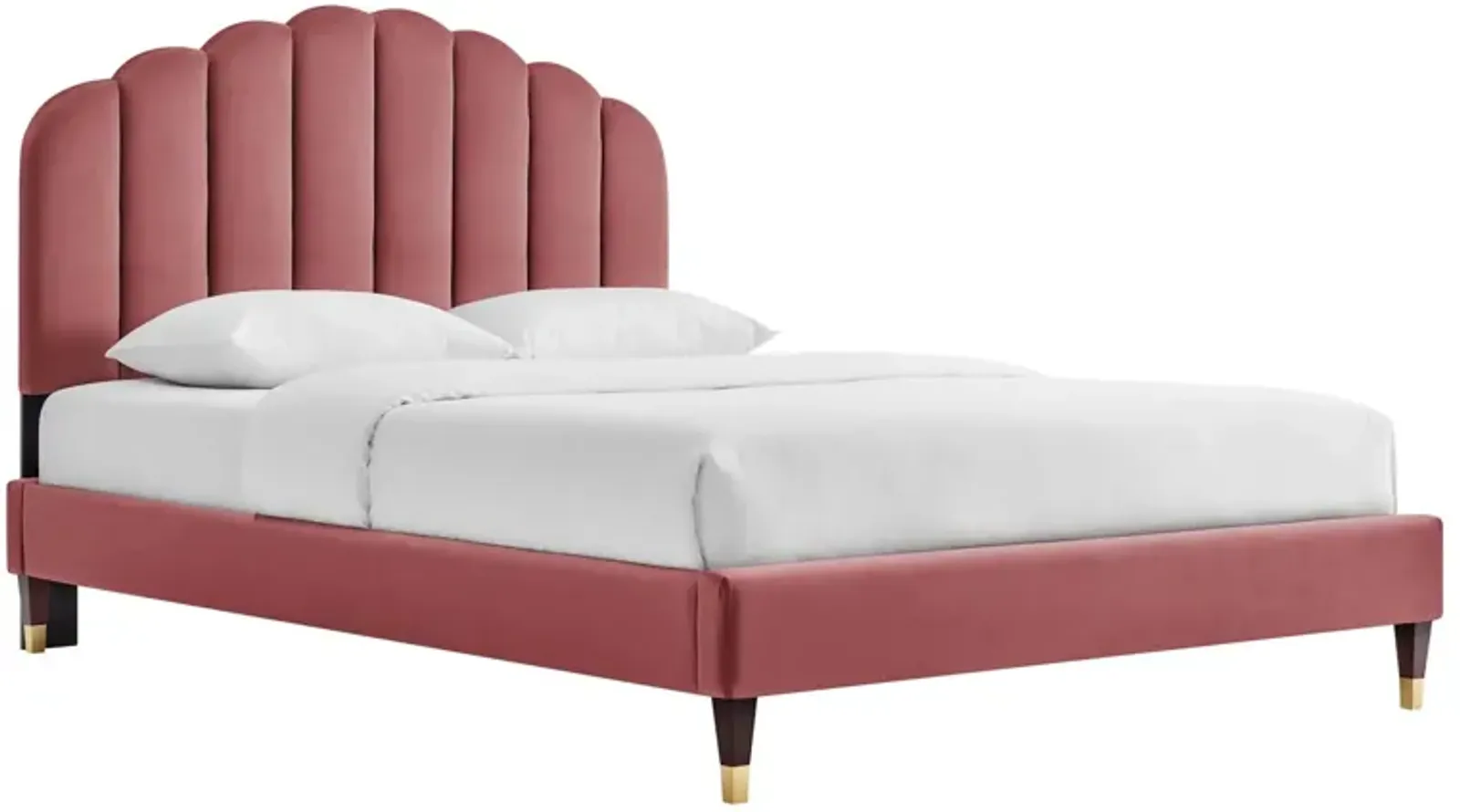 Daisy Performance Velvet Queen Platform Bed