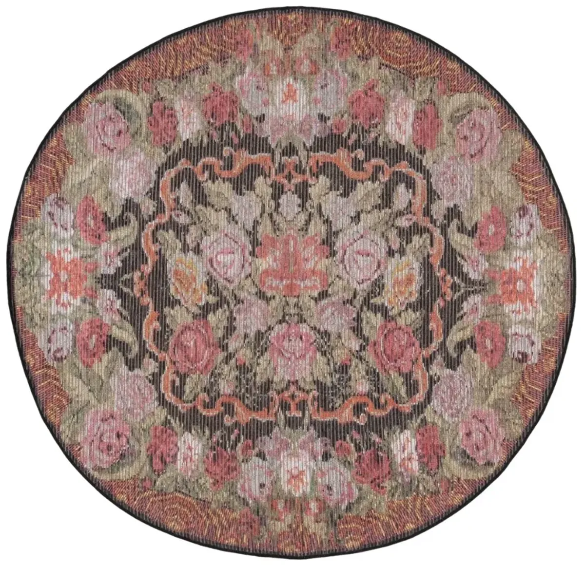 BESARABIAN 220 Black 6'-7' X 6'-7' Round Round Rug