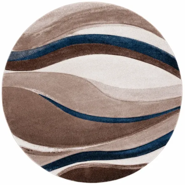 HOLLYWOOD 766 BEIGE  3' x 3' Round Round Rug