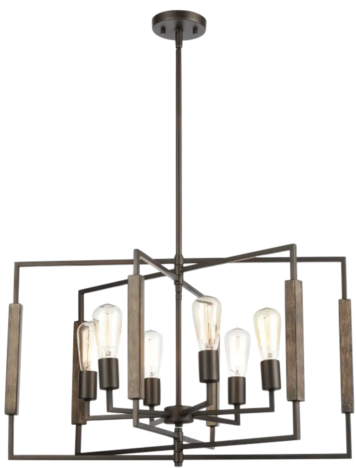 Zinger 28" Wide 6-Light Chandelier - Oil Rubbed Bronze