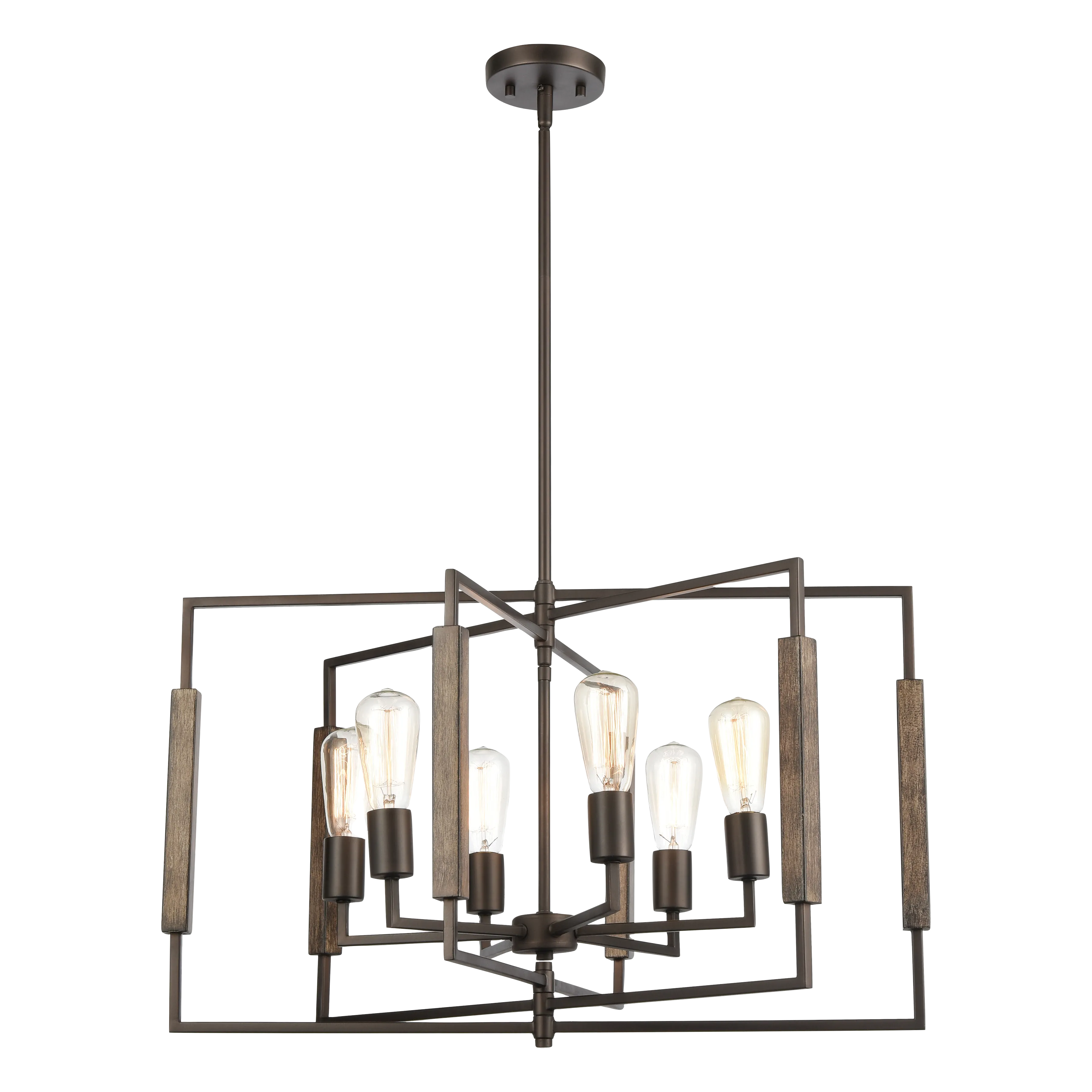 Zinger 28" Wide 6-Light Chandelier - Oil Rubbed Bronze