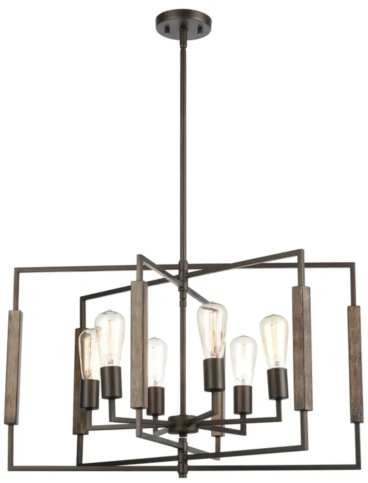 Zinger 28" Wide 6-Light Chandelier - Oil Rubbed Bronze