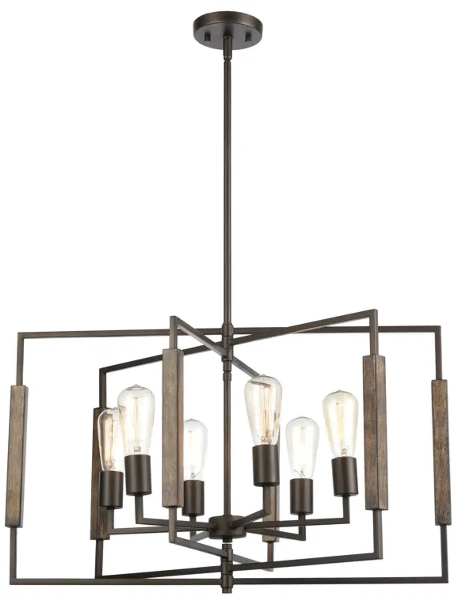 Zinger 28" Wide 6-Light Chandelier - Oil Rubbed Bronze