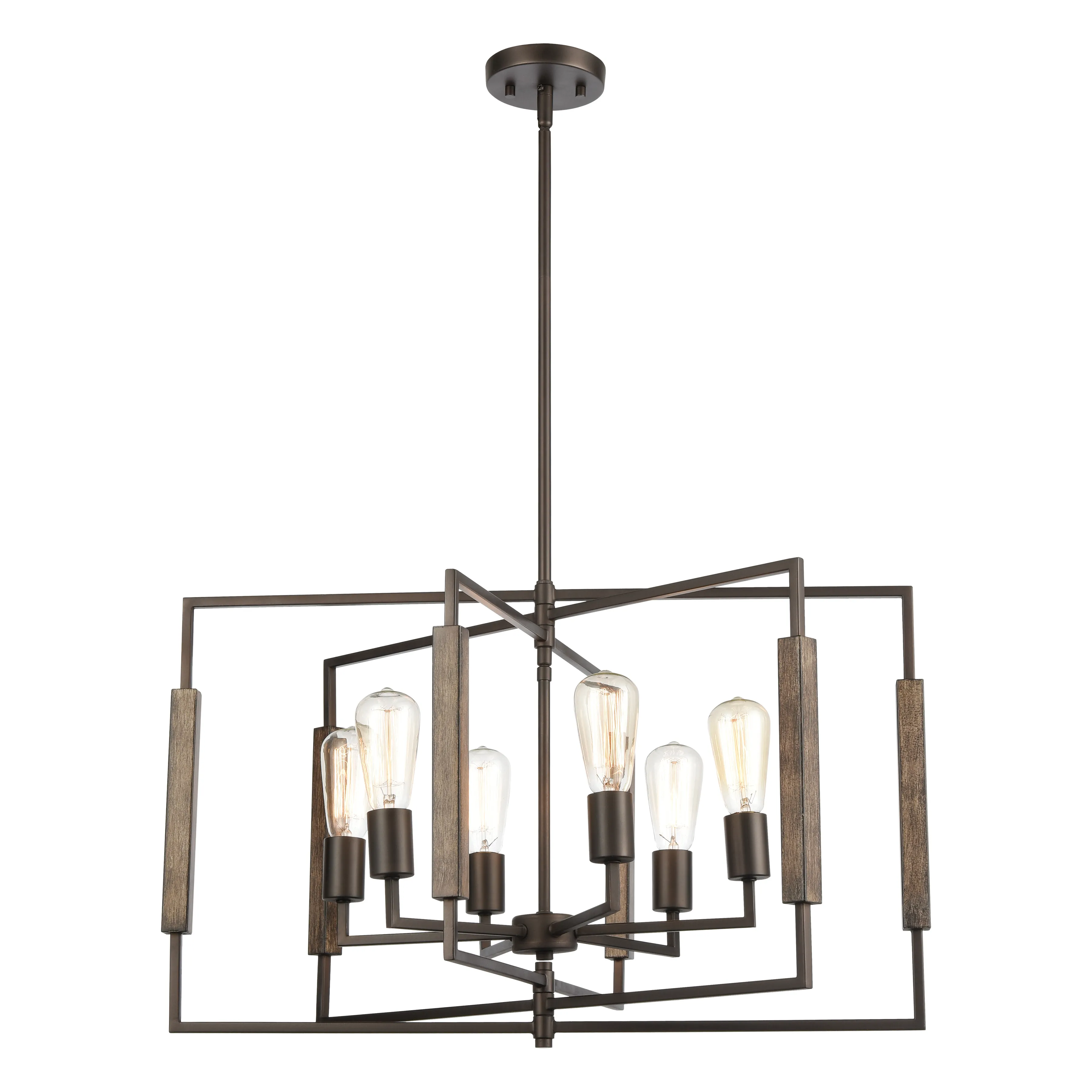 Zinger 28" Wide 6-Light Chandelier - Oil Rubbed Bronze