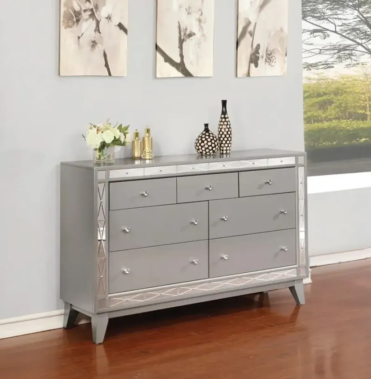 Leighton 7-drawer Dresser Metallic Mercury