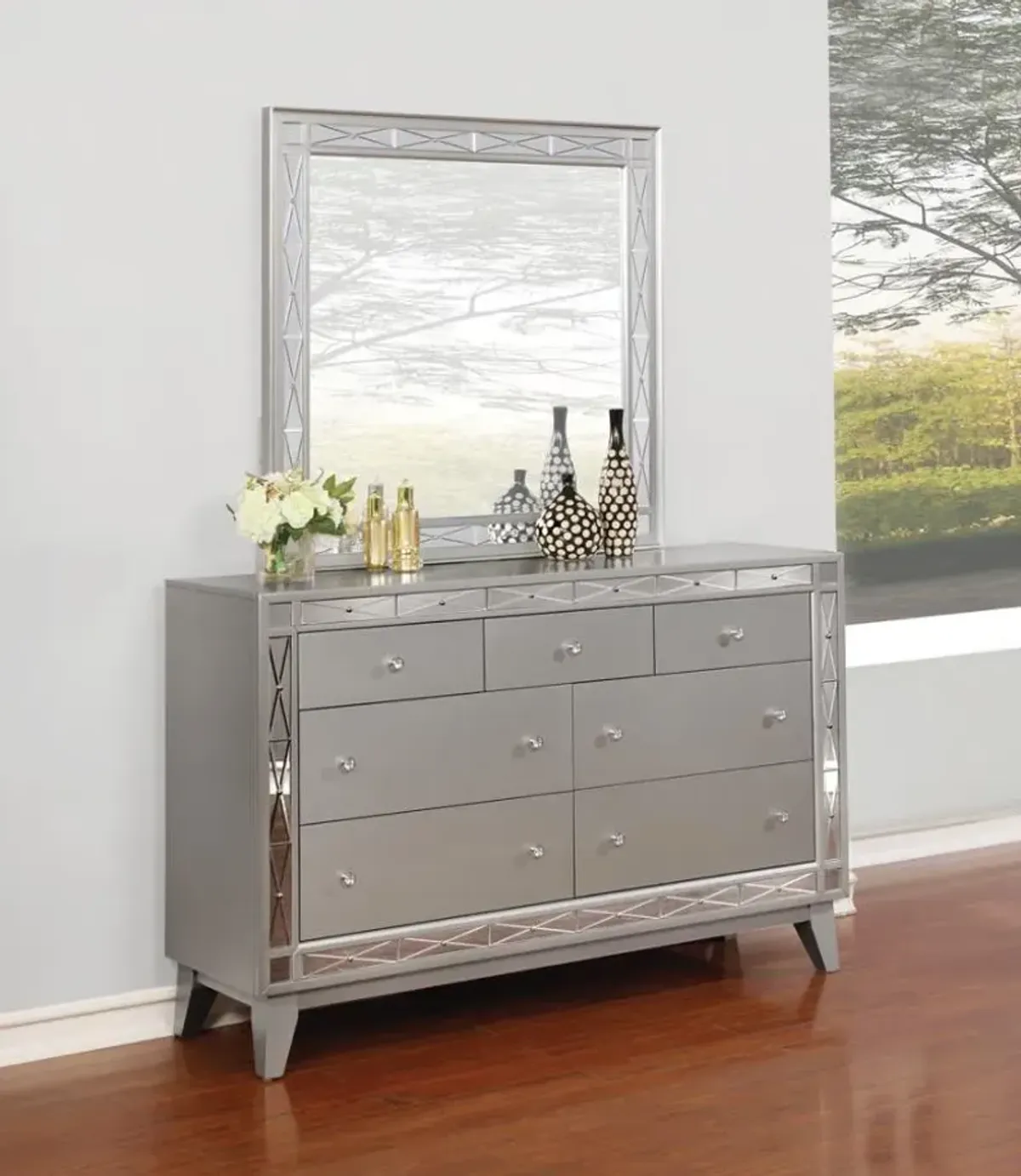 Leighton 7-drawer Dresser Metallic Mercury