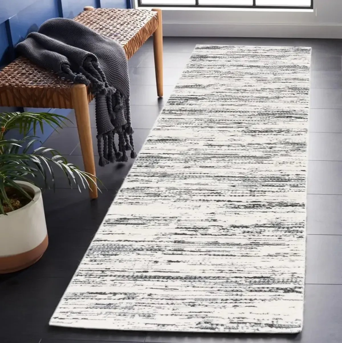 ALAMO 742 Grey 2'-2' X 8' Runner Rug