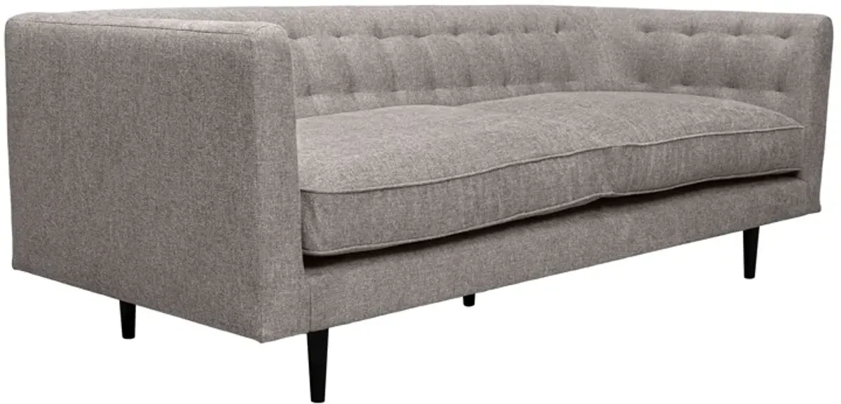 Annabelle 80" Gray Fabric Sofa with Black Wood Legs