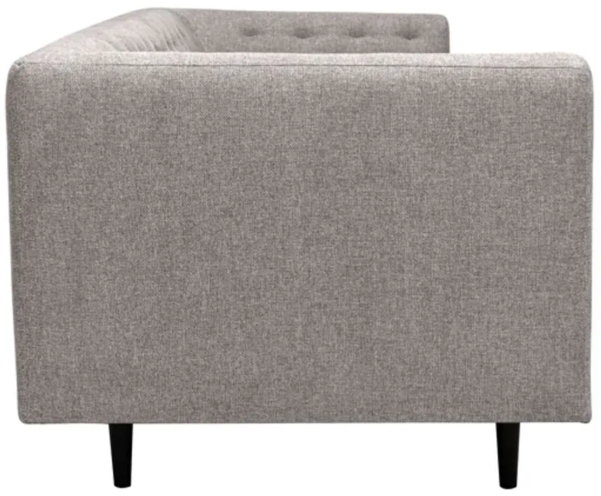 Annabelle 80" Gray Fabric Sofa with Black Wood Legs