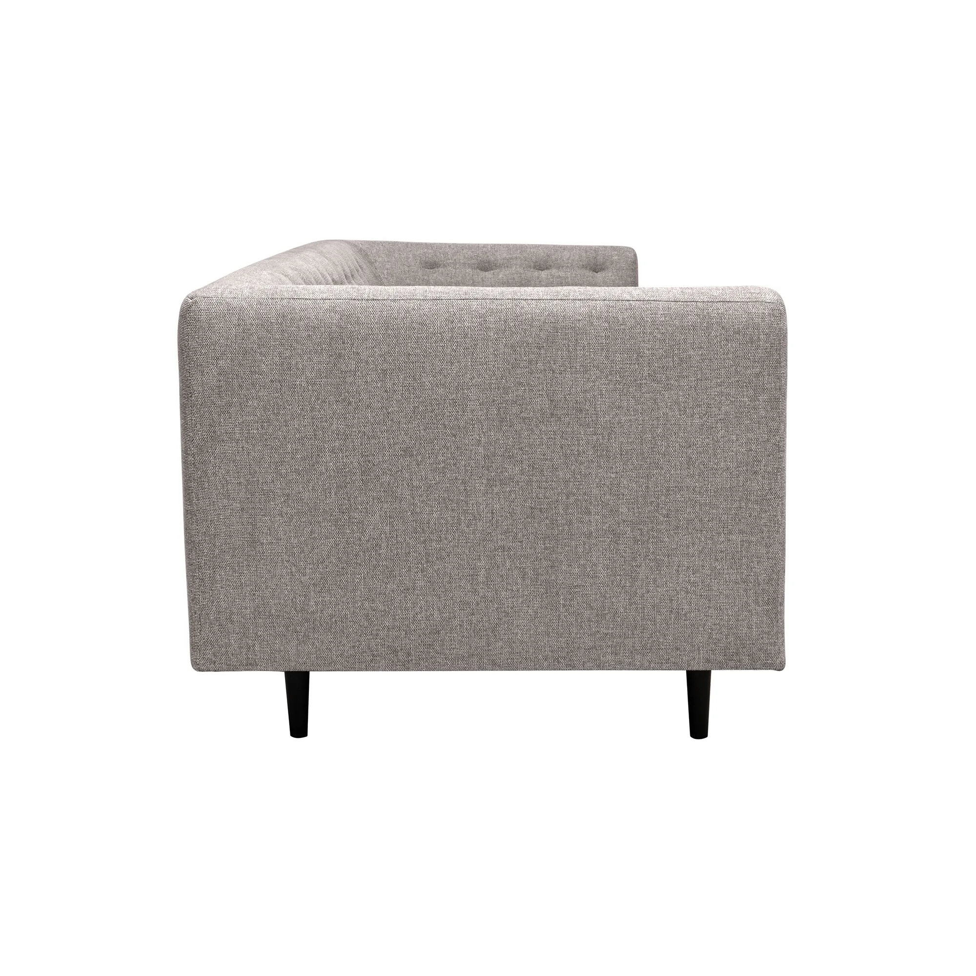 Annabelle 80" Gray Fabric Sofa with Black Wood Legs