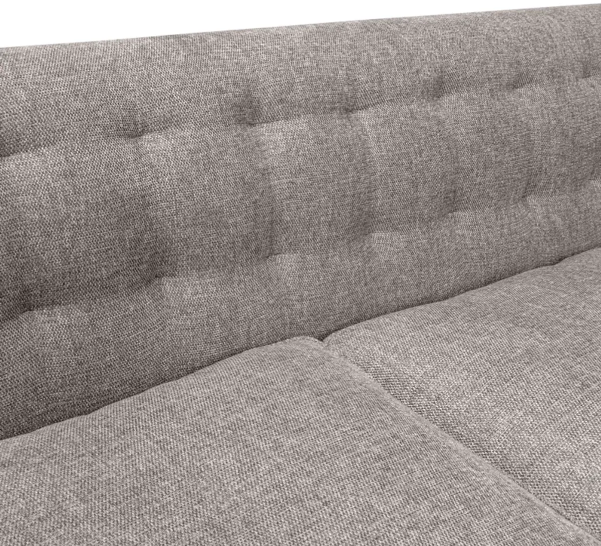 Annabelle 80" Gray Fabric Sofa with Black Wood Legs