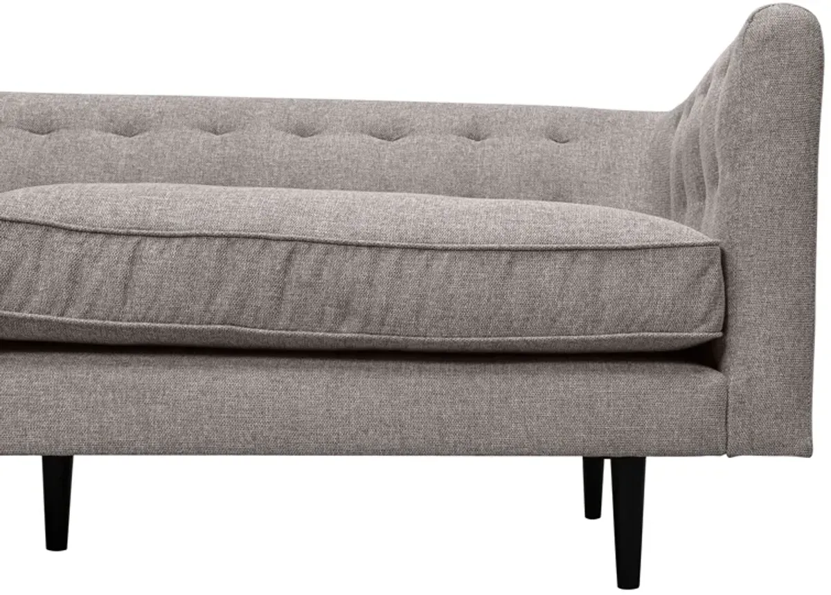 Annabelle 80" Gray Fabric Sofa with Black Wood Legs