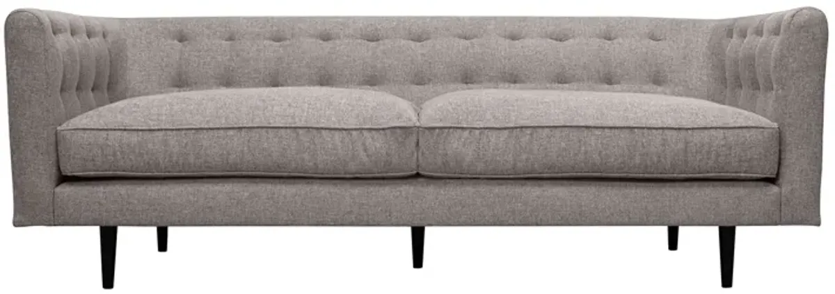 Annabelle 80" Gray Fabric Sofa with Black Wood Legs