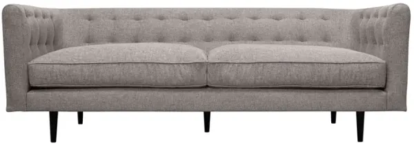 Annabelle 80" Gray Fabric Sofa With Black Wood Legs
