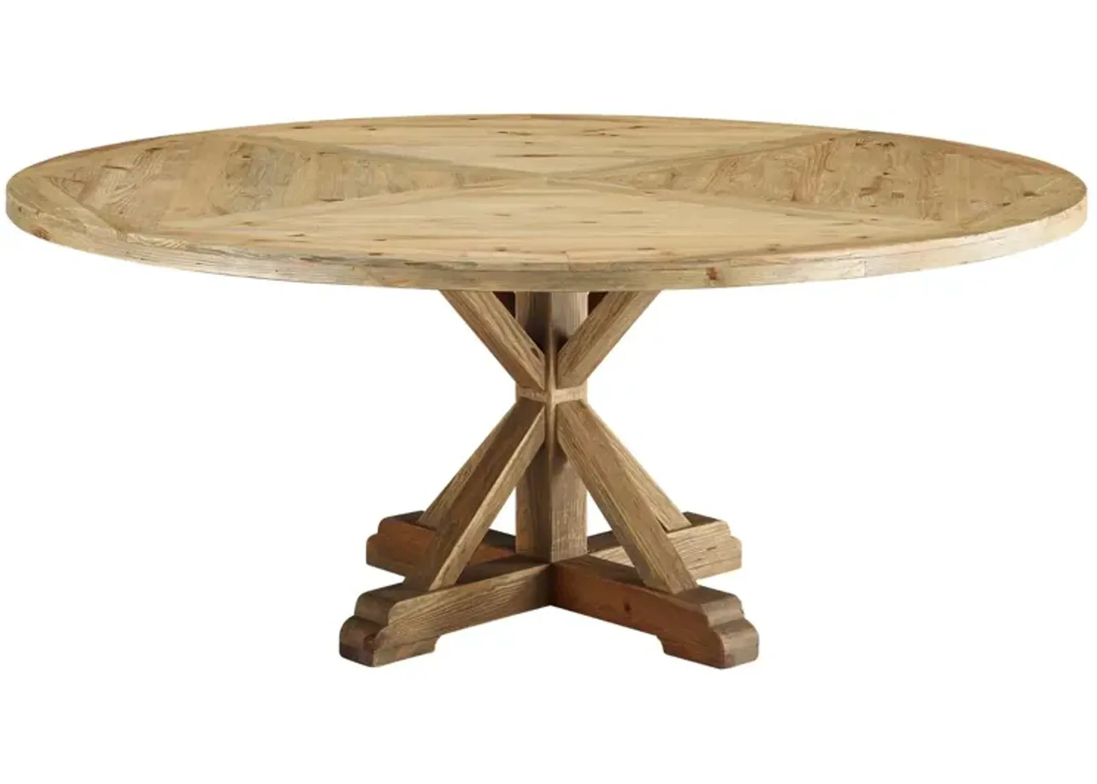 Stitch 71" Round Pine Wood Dining Table