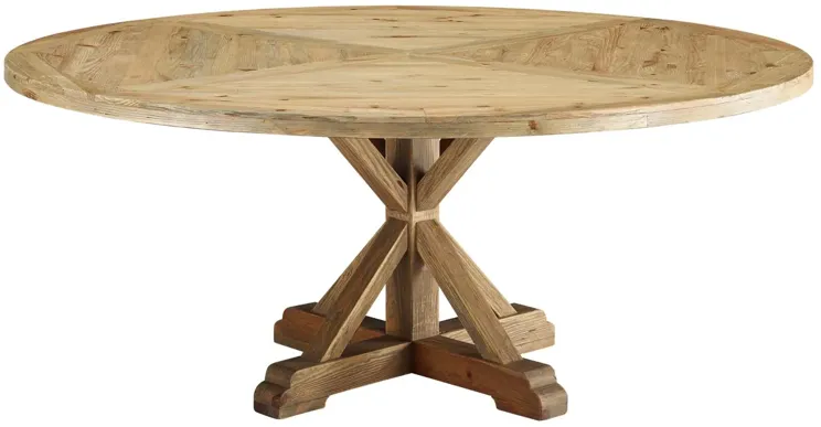 Stitch 71" Round Pine Wood Dining Table