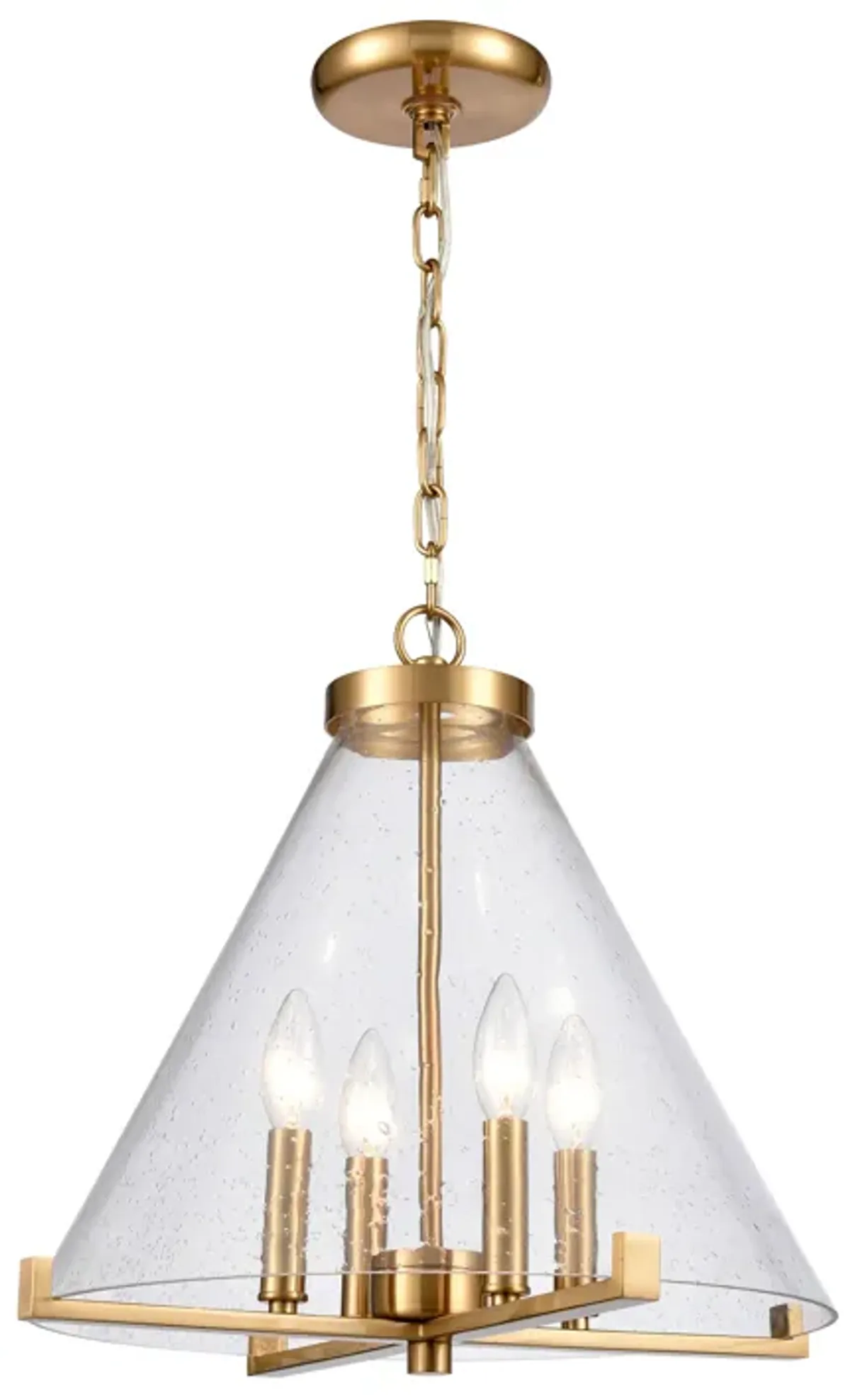 The Holding 17" Wide 4-Light Pendant - Satin Brass