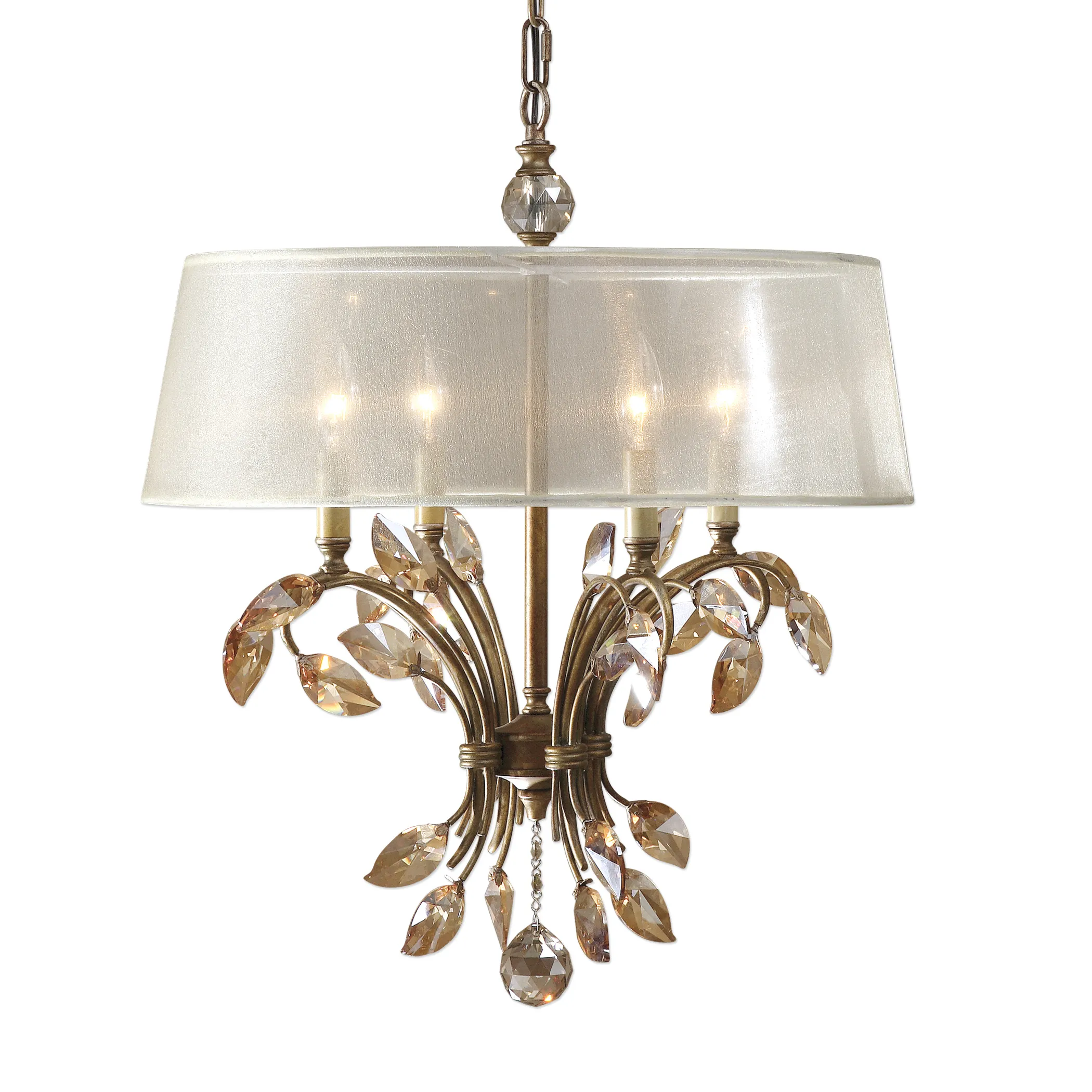 Alenya 4 Light Gold Metal Chandelier