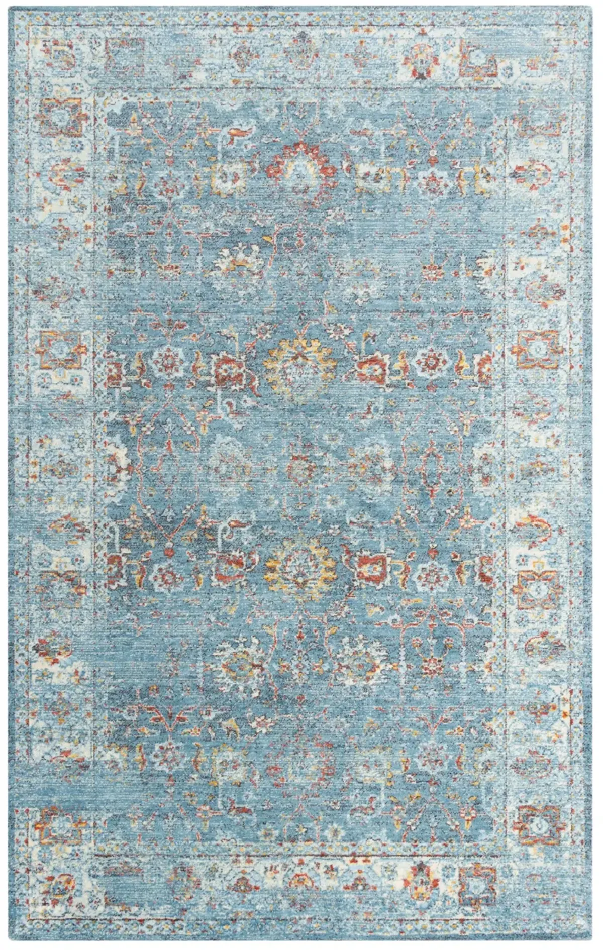 Ovation Blue/Beige distressed/classical N Z wool 2' x 3'  Rectangle Rug