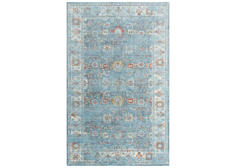 Ovation Blue/Beige distressed/classical N Z wool 2' x 3'  Rectangle Rug