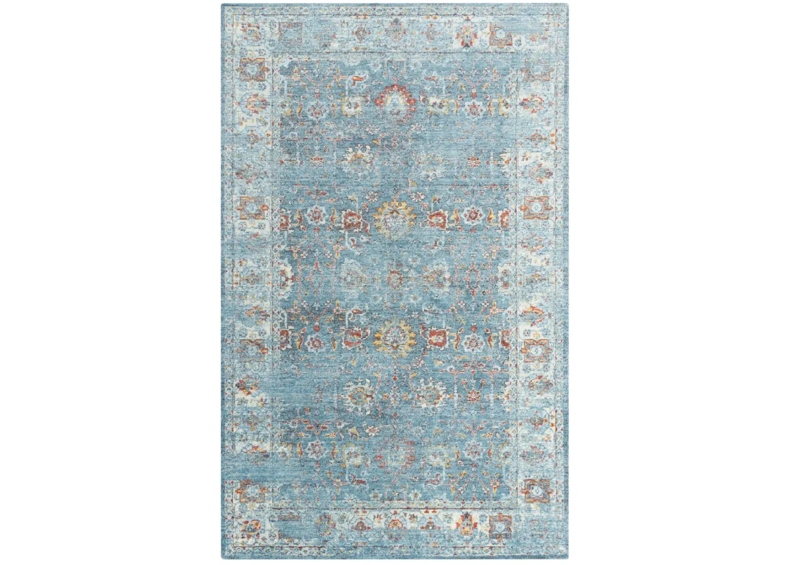 Ovation Blue/Beige distressed/classical N Z wool 2' x 3'  Rectangle Rug