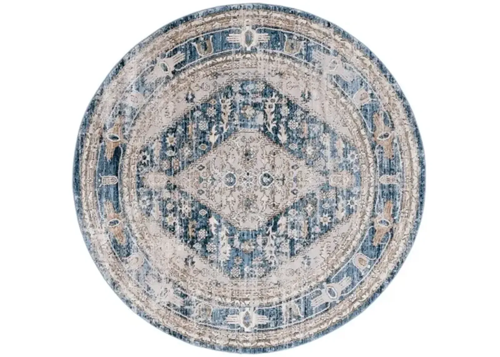 ROSEWOOD 108 Blue 6'-7' X 6'-7' Round Round Rug