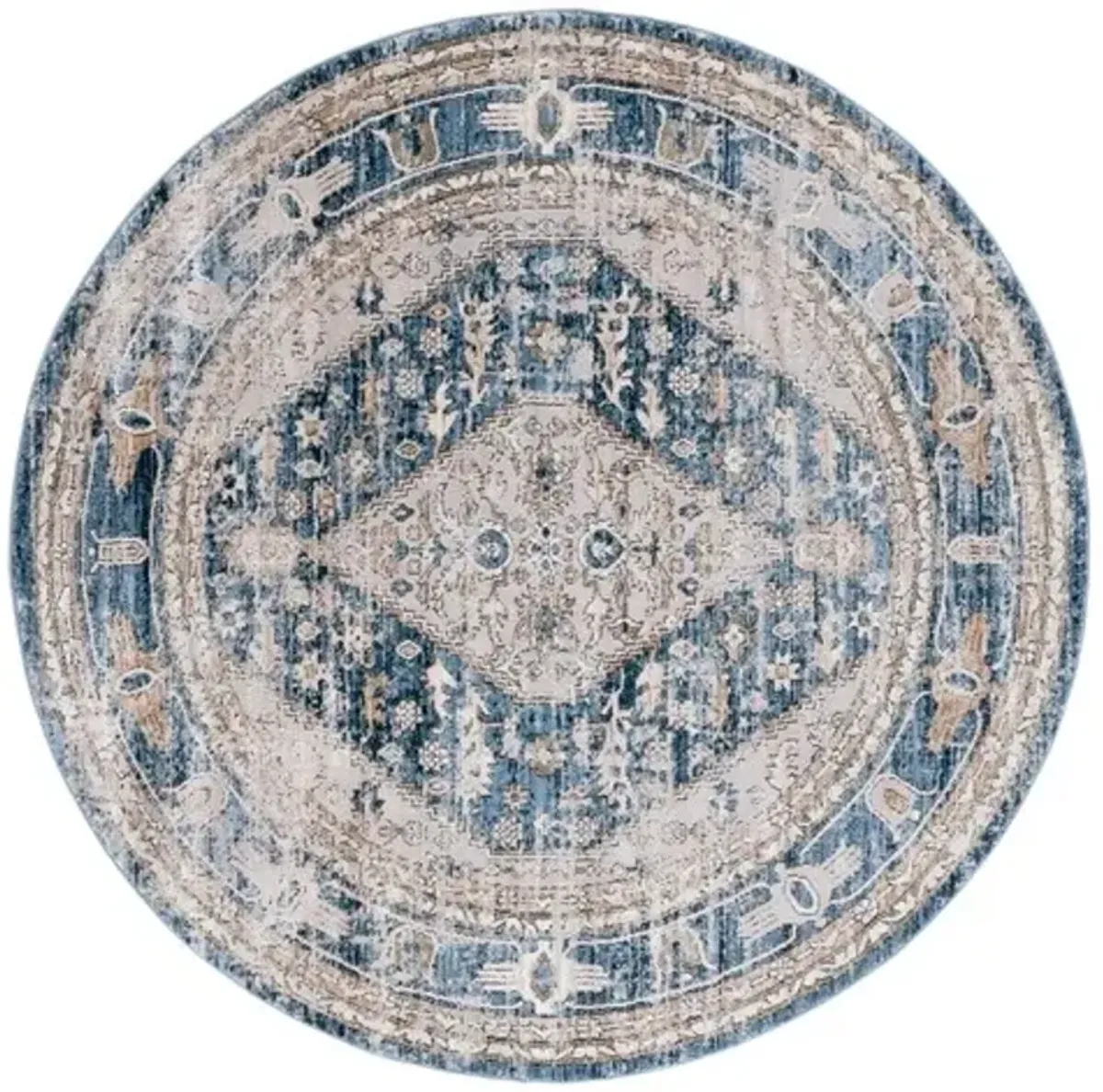 ROSEWOOD 108 Blue 6'-7' X 6'-7' Round Round Rug