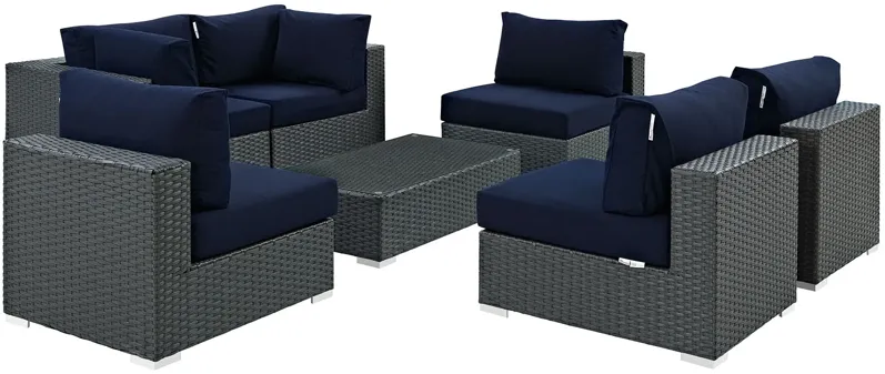 Sojourn 7 Piece Outdoor Patio Sunbrella® Sectional Set