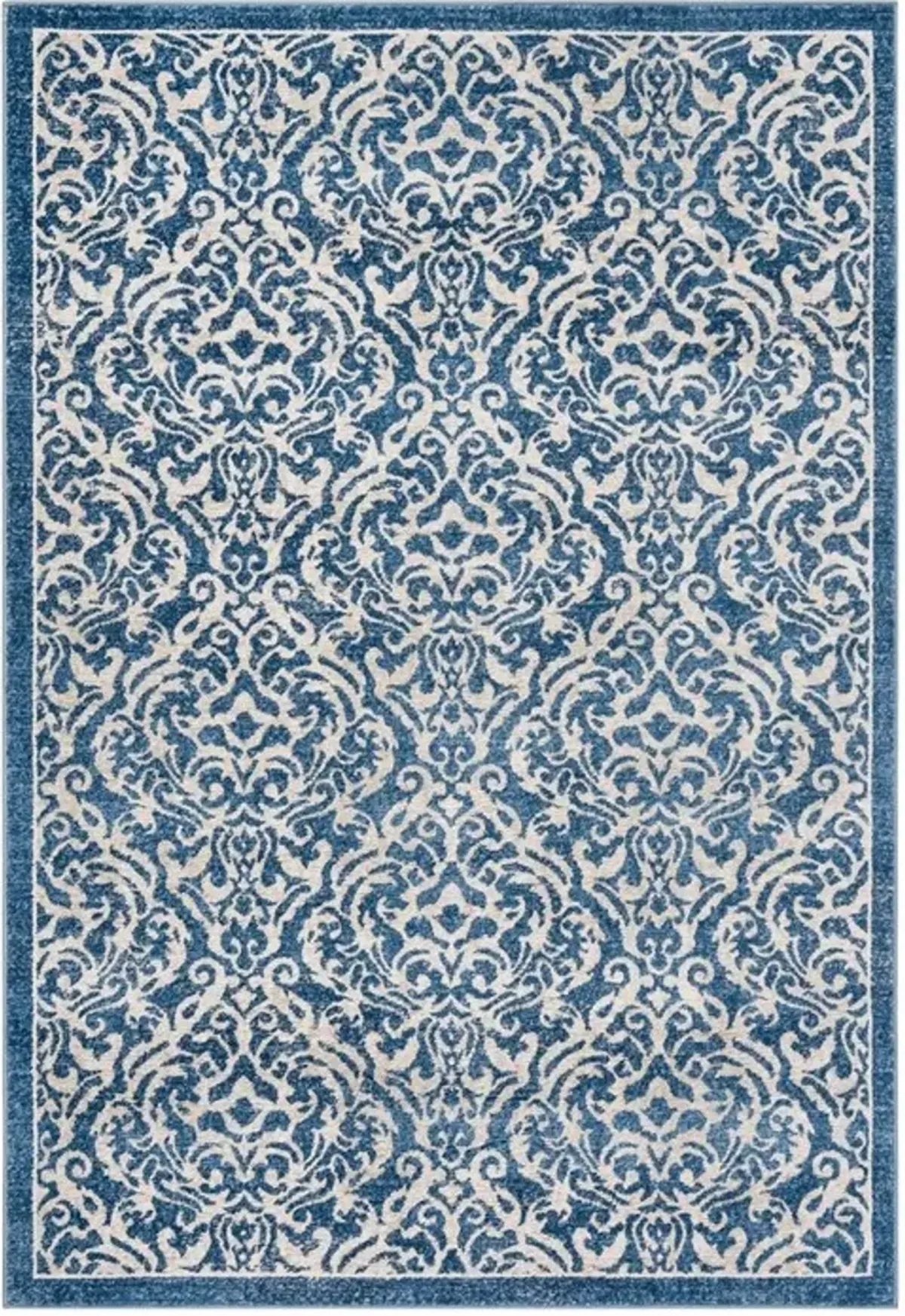 Brentwood 810 Navy / Creme 3' X 3' Square Square Powerloomed Rug