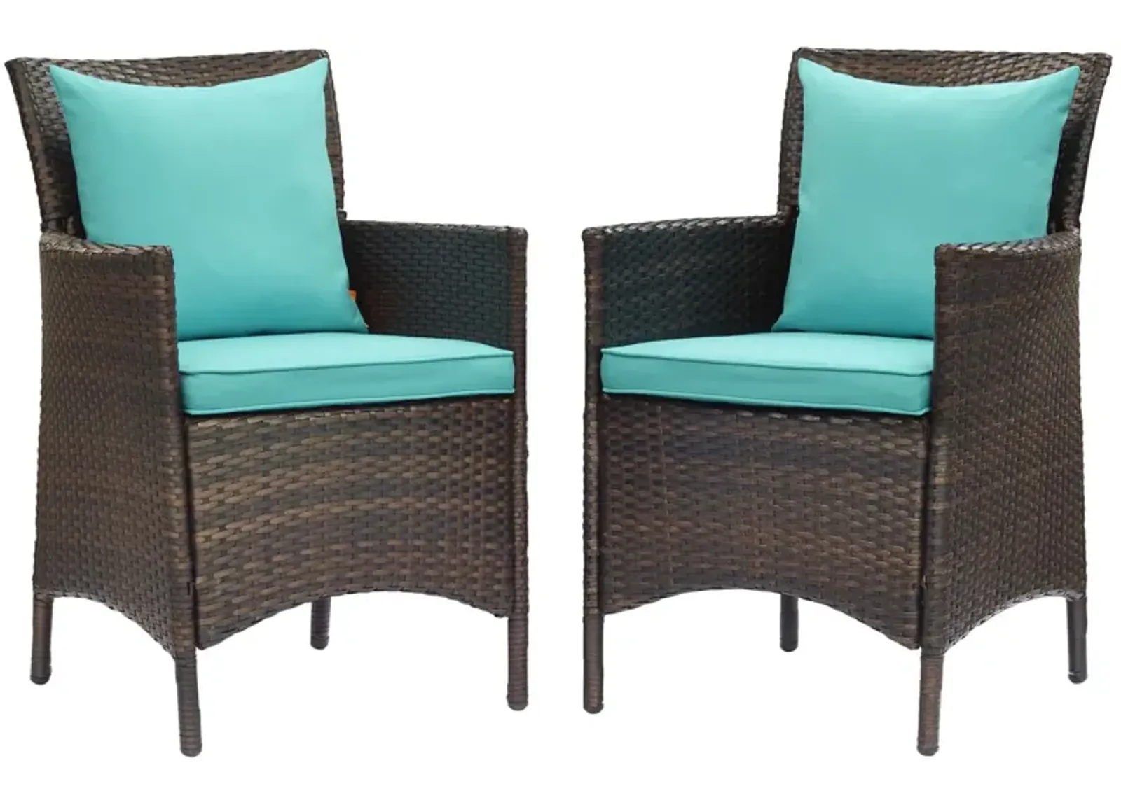 Conduit Outdoor Patio Wicker Rattan Dining Armchair Set of 2