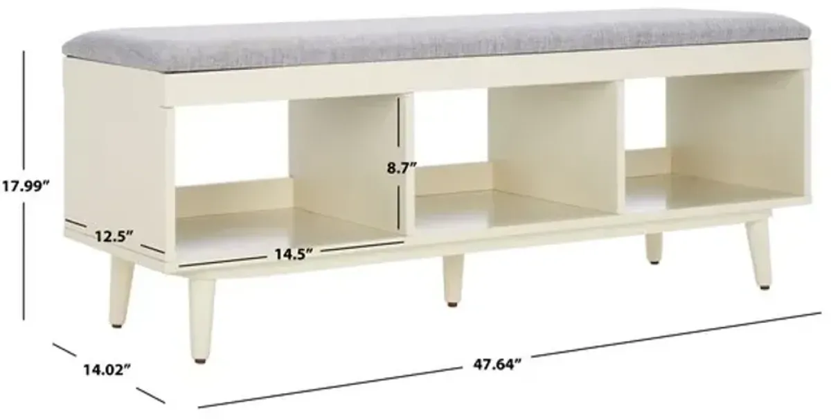 CRICKET OPEN SHELF BENCH W/ CUSHION