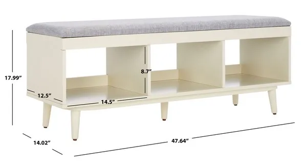 CRICKET OPEN SHELF BENCH W/ CUSHION