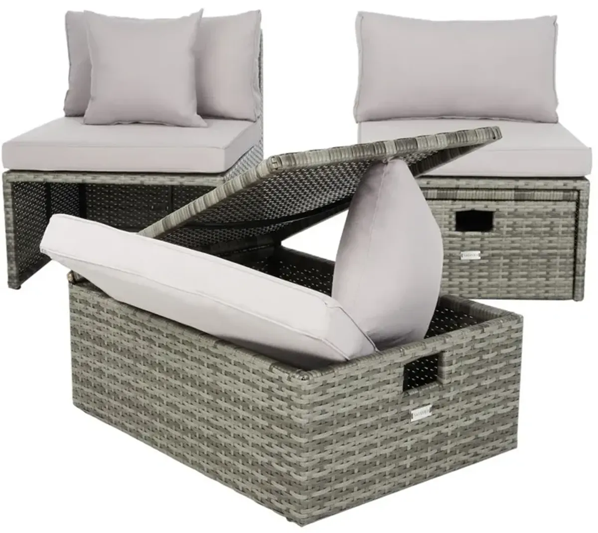 PRAMLA OUTDOOR SETTE WITH OTTOMAN