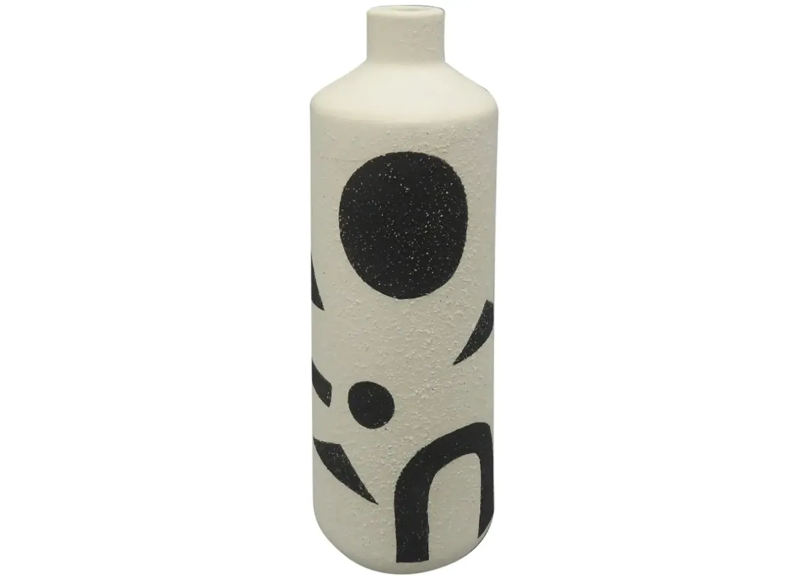 Cer, 10" Funky Vase, Ivory/black