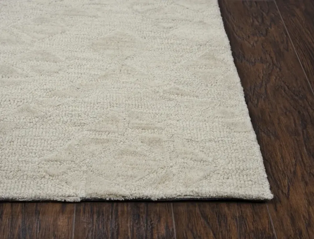 Fifth Avenue Beige Diamond Wool 5' x 8' Rectangle Rug