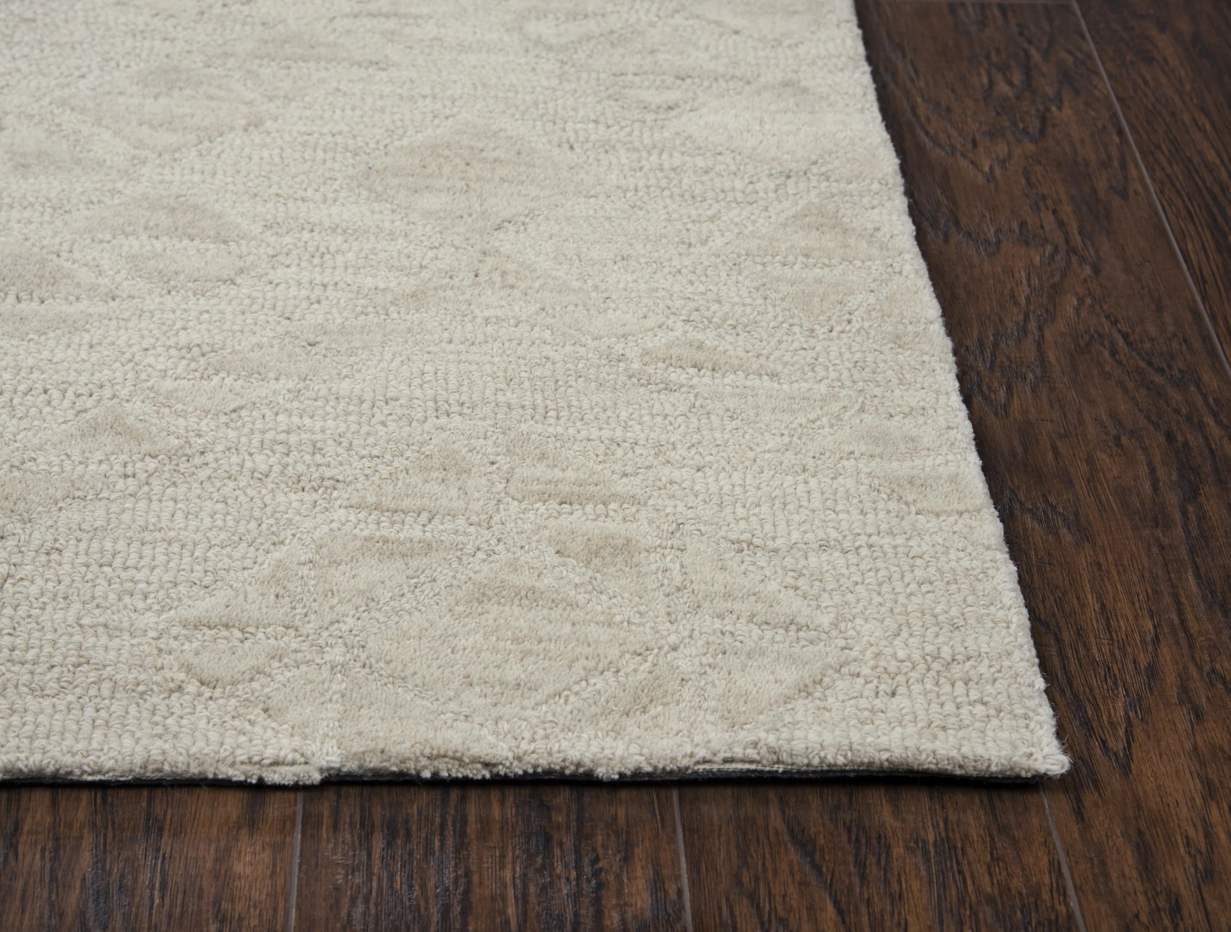 Fifth Avenue Beige Diamond Wool 5' x 8' Rectangle Rug