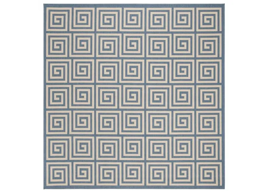 LINDEN 129 Collection LND129N-6SQ Cream / Blue 6'-7" X 6'-7" Square