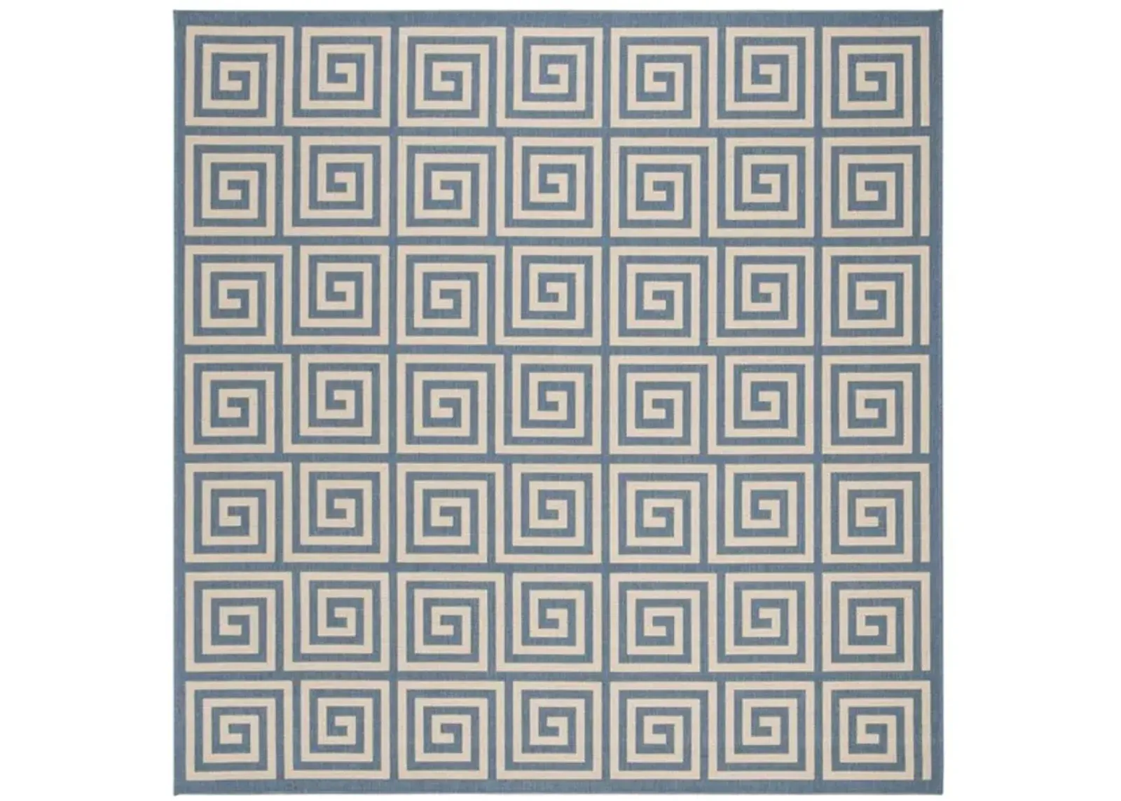 LINDEN 129 Collection LND129N-6SQ Cream / Blue 6'-7" X 6'-7" Square